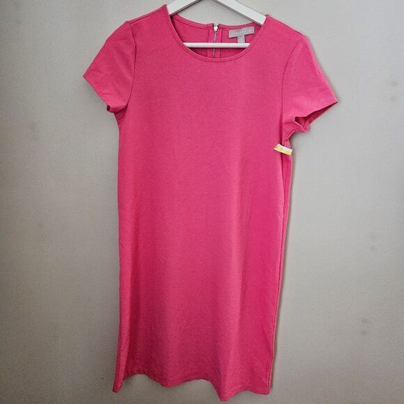 Chelsea28 Dress Mini Short Sleeve Dress Casual Barbie Pink Solid Crewneck - Picture 8 of 8